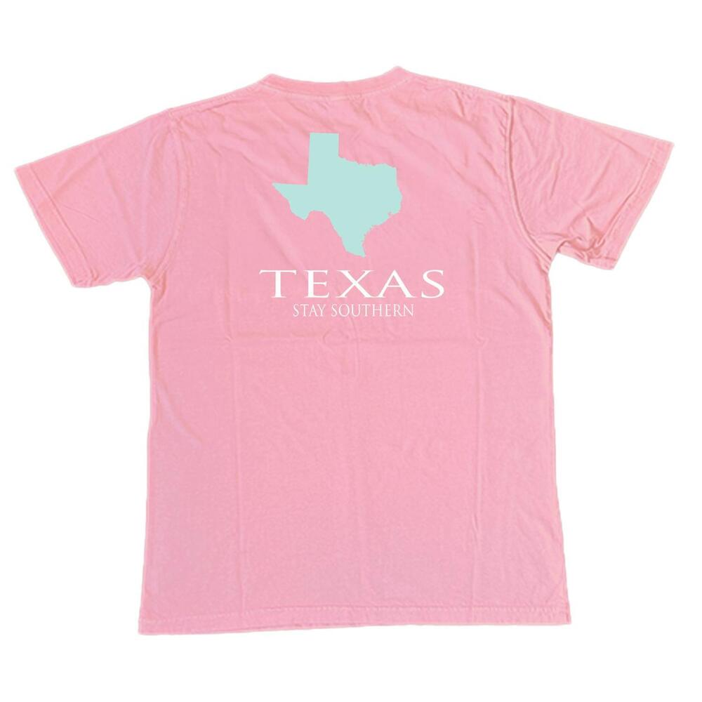 NEW THE STATE COMPANY unisex texas stay southern short sleeve shirt in coral